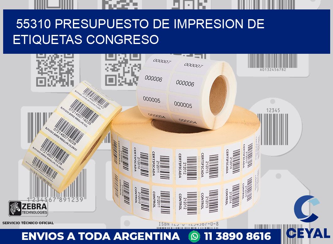 55310 PRESUPUESTO DE IMPRESION DE ETIQUETAS CONGRESO