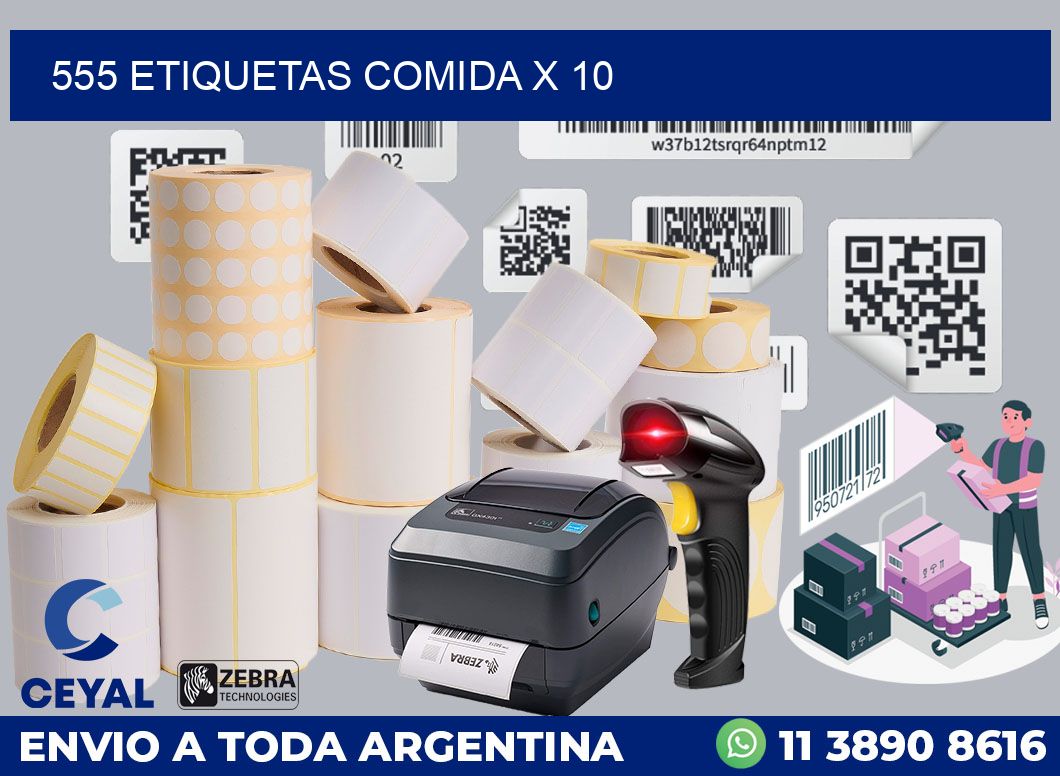 555 etiquetas comida x 10