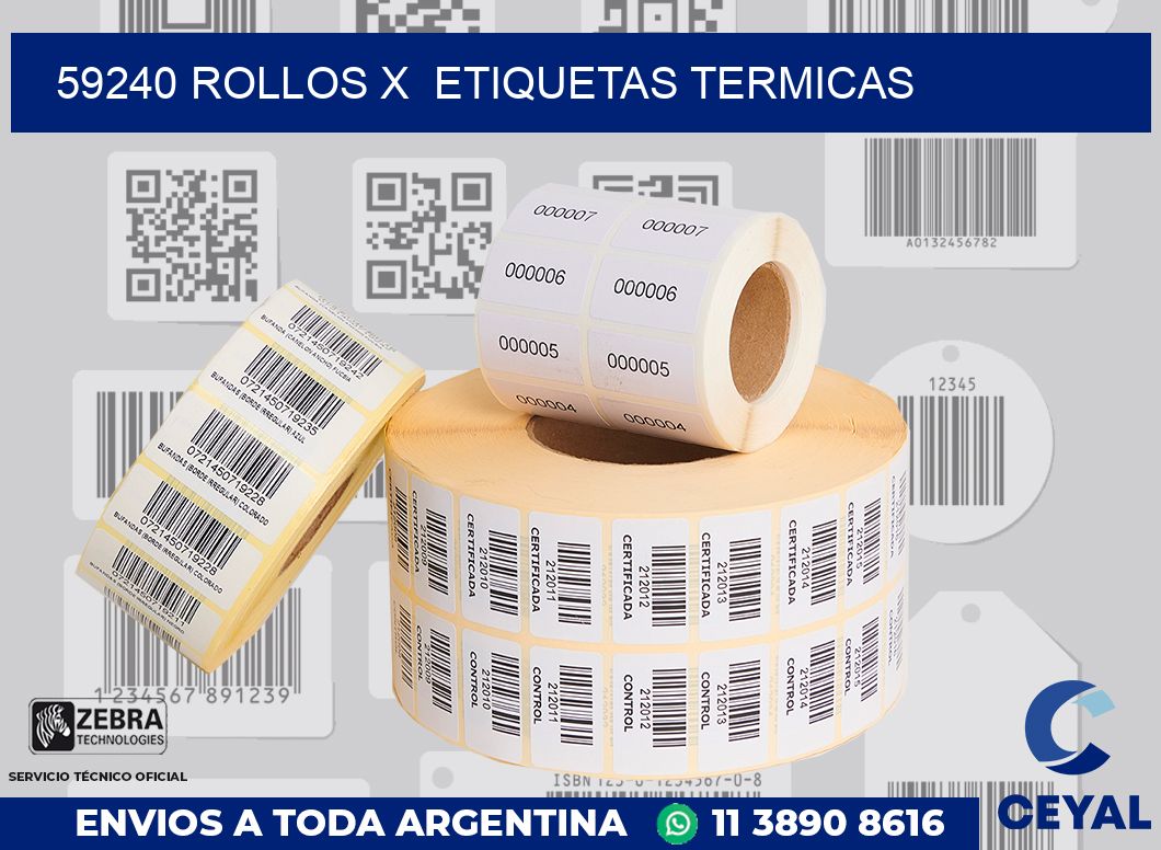 59240 Rollos x  etiquetas termicas