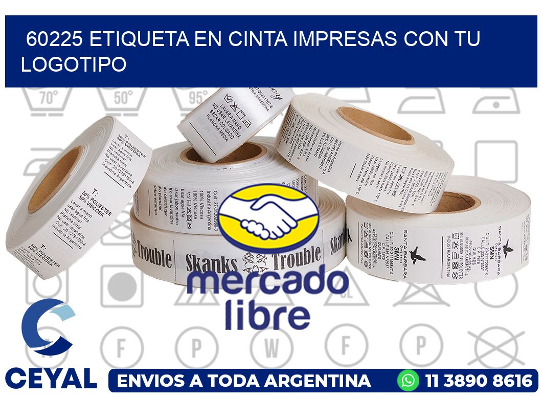 60225 ETIQUETA EN CINTA IMPRESAS CON TU LOGOTIPO