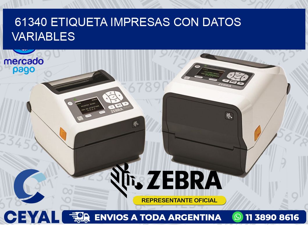61340 ETIQUETA IMPRESAS CON DATOS VARIABLES