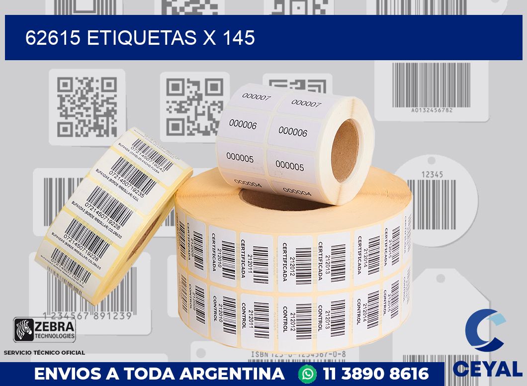62615 Etiquetas x 145