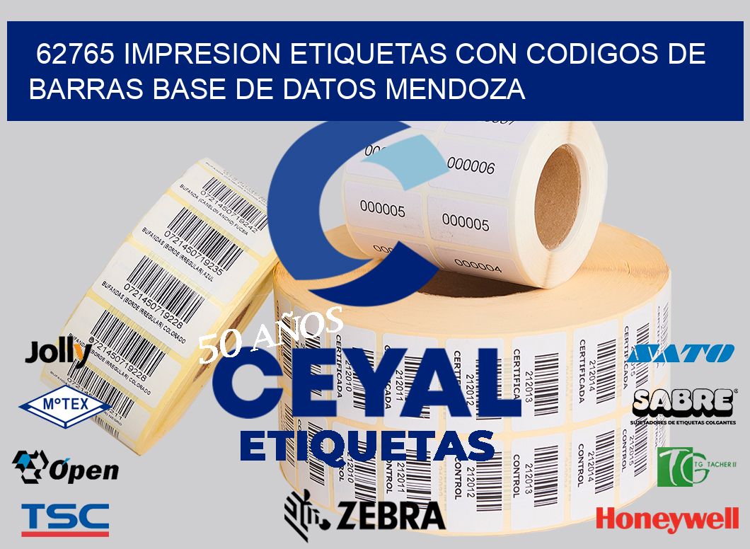62765 IMPRESION ETIQUETAS CON CODIGOS DE BARRAS BASE DE DATOS MENDOZA