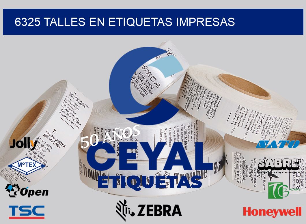 6325 TALLES EN ETIQUETAS IMPRESAS