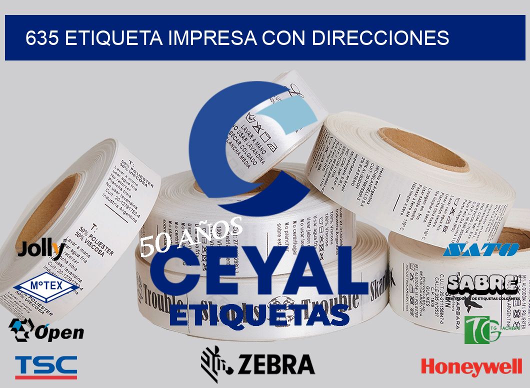 635 ETIQUETA IMPRESA CON DIRECCIONES