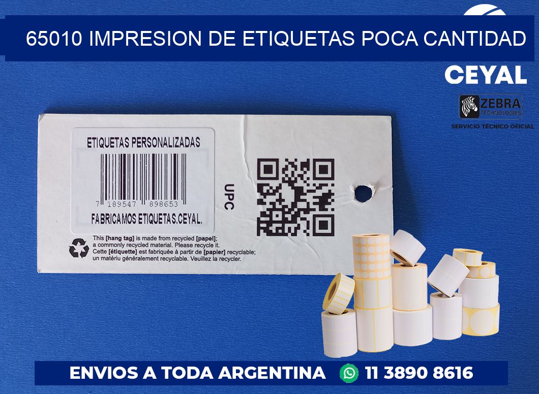 65010 IMPRESION DE ETIQUETAS POCA CANTIDAD