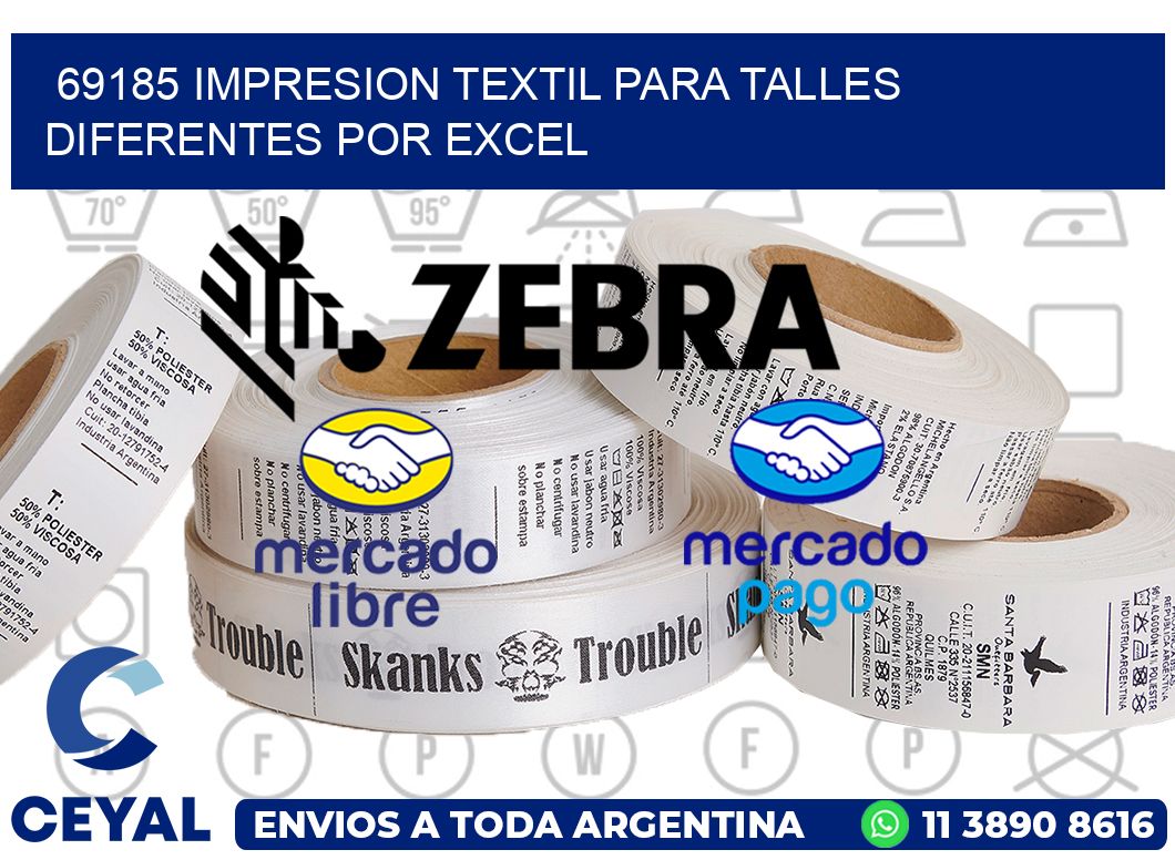 69185 IMPRESION TEXTIL PARA TALLES DIFERENTES POR EXCEL