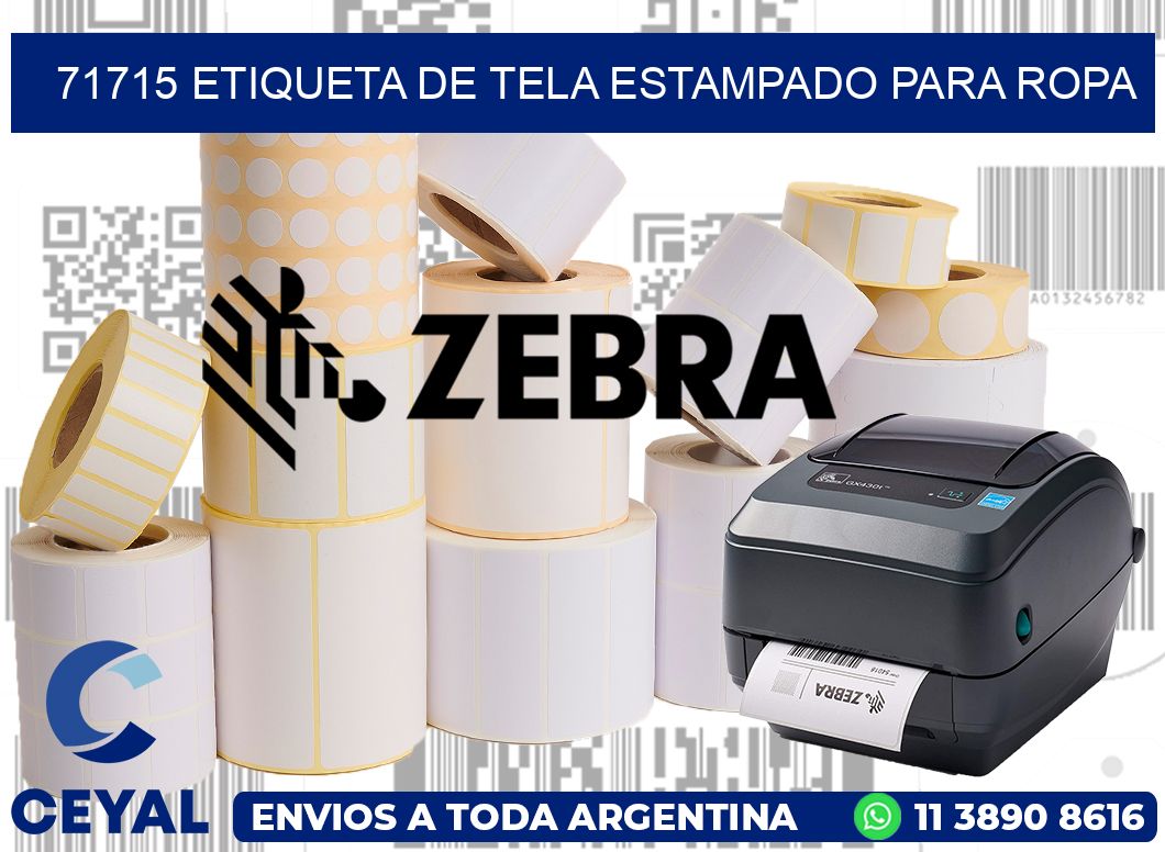71715 ETIQUETA DE TELA ESTAMPADO PARA ROPA