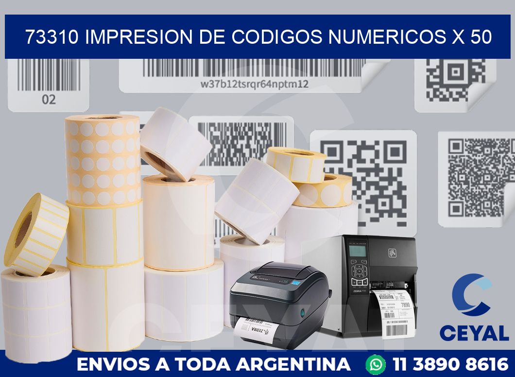 73310 impresion de codigos numericos x 50