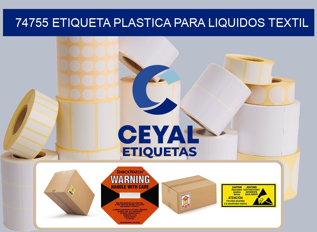 74755 ETIQUETA PLASTICA PARA LIQUIDOS TEXTIL