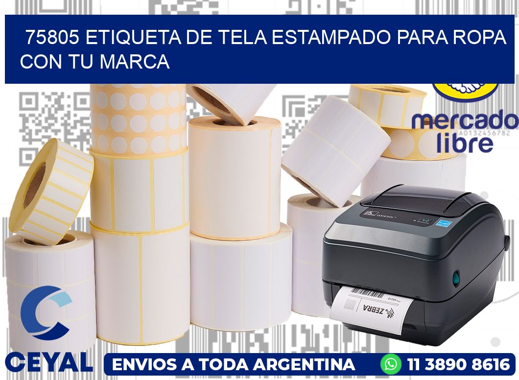 75805 ETIQUETA DE TELA ESTAMPADO PARA ROPA CON TU MARCA