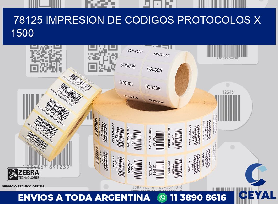 78125 impresion de codigos protocolos x 1500