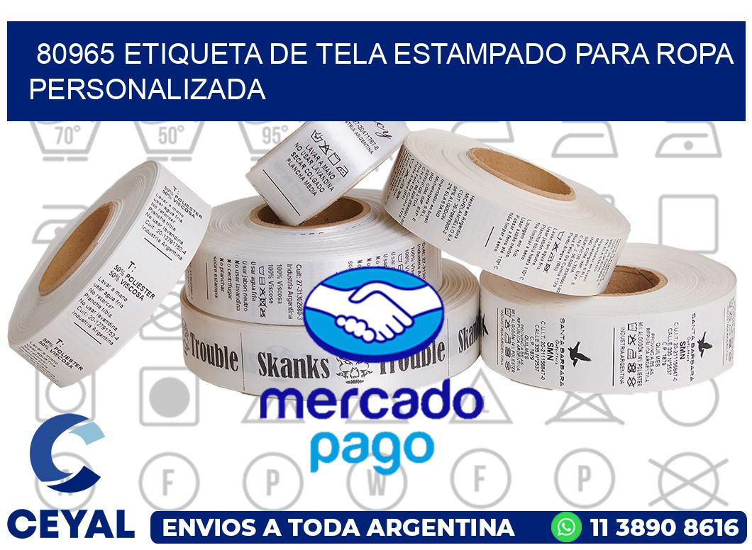 80965 ETIQUETA DE TELA ESTAMPADO PARA ROPA PERSONALIZADA
