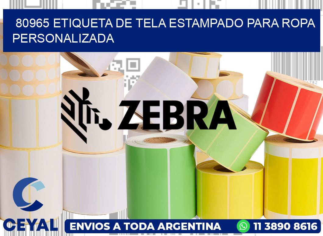 80965 ETIQUETA DE TELA ESTAMPADO PARA ROPA PERSONALIZADA