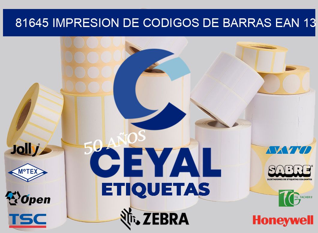 81645 IMPRESION DE CODIGOS DE BARRAS EAN 13