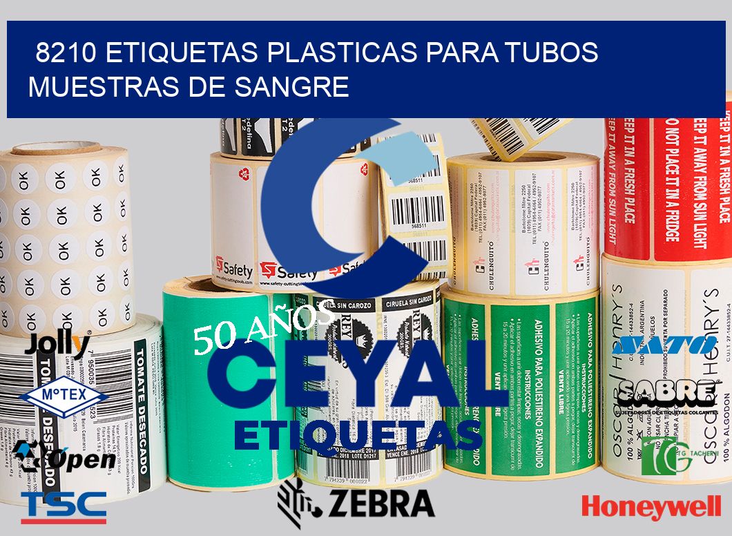 8210 ETIQUETAS PLASTICAS PARA TUBOS MUESTRAS DE SANGRE