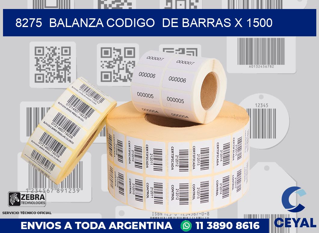 8275 balanza codigo de barras x 1500