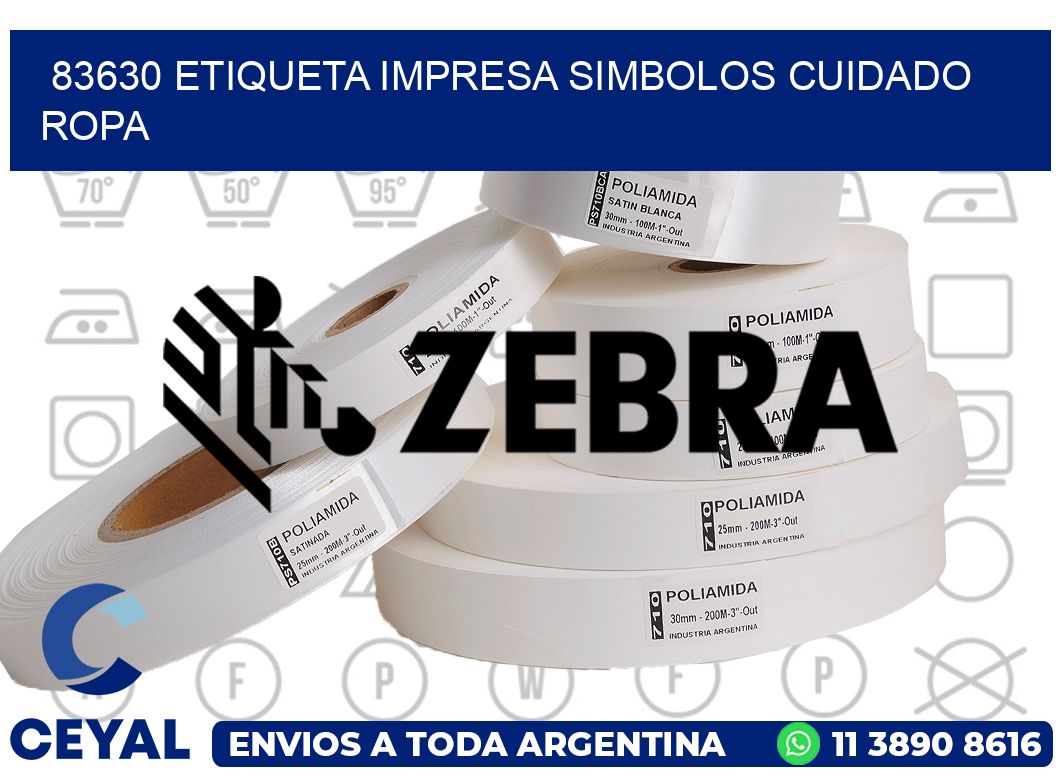 83630 ETIQUETA IMPRESA SIMBOLOS CUIDADO ROPA