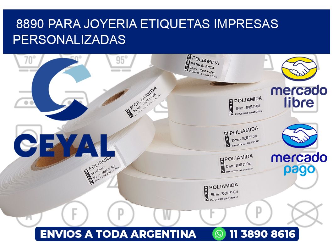 8890 PARA JOYERIA ETIQUETAS IMPRESAS PERSONALIZADAS