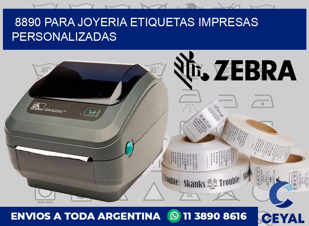 8890 PARA JOYERIA ETIQUETAS IMPRESAS PERSONALIZADAS