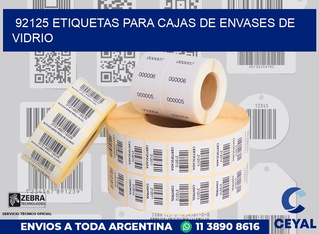 92125 ETIQUETAS PARA CAJAS DE ENVASES DE VIDRIO