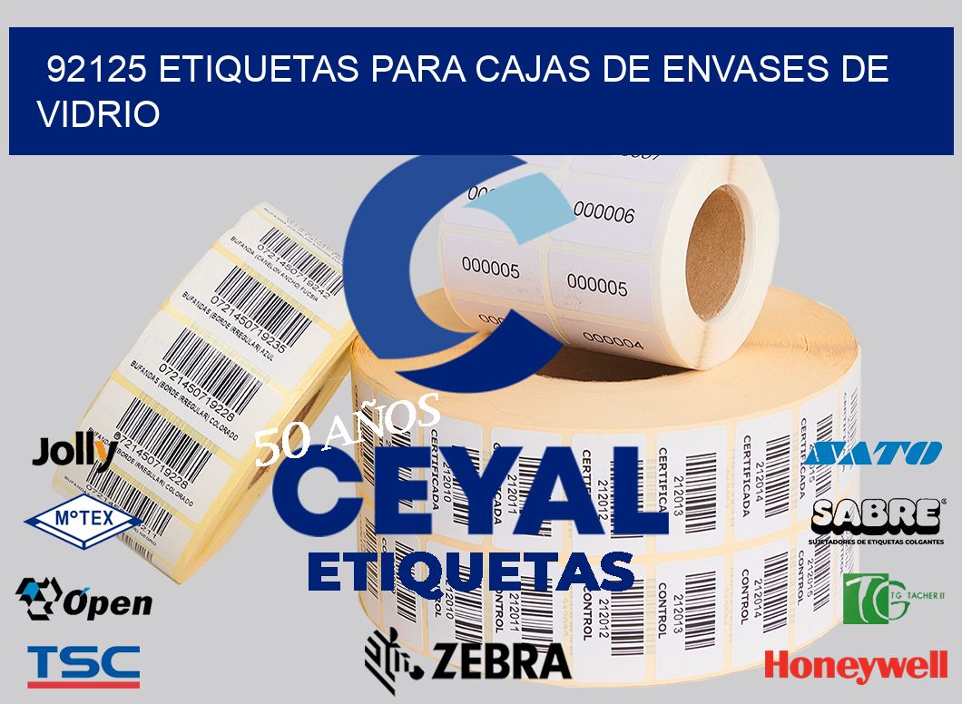 92125 ETIQUETAS PARA CAJAS DE ENVASES DE VIDRIO