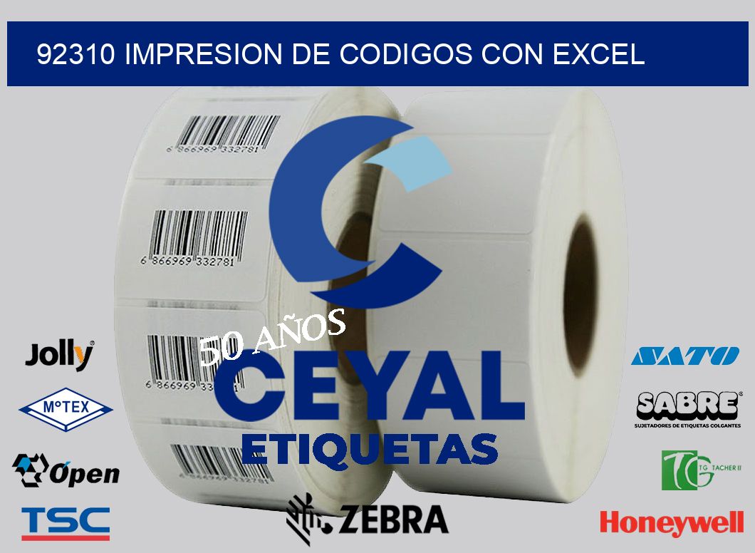92310 IMPRESION DE CODIGOS CON EXCEL
