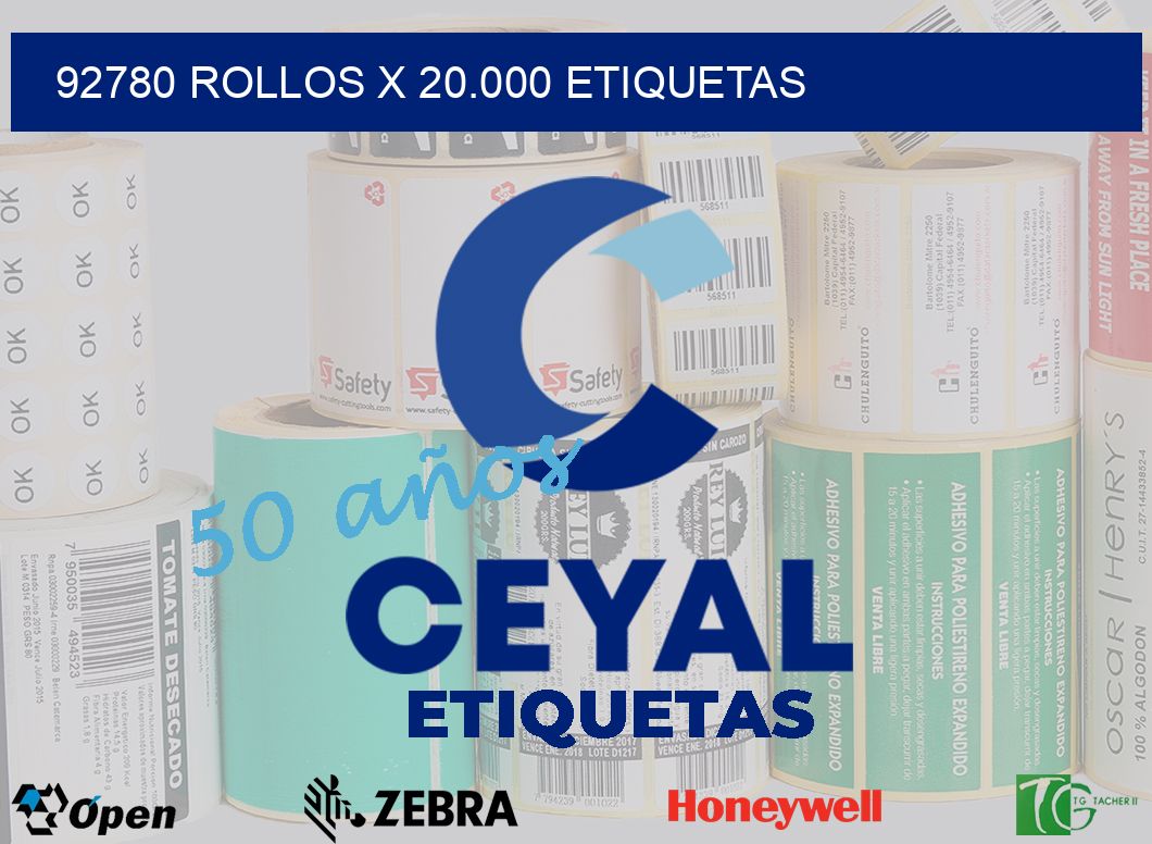 92780 Rollos x 20.000 etiquetas