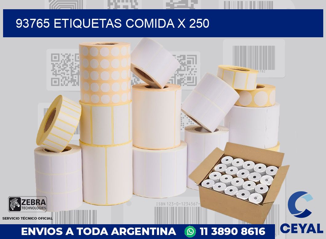 93765 etiquetas comida x 250