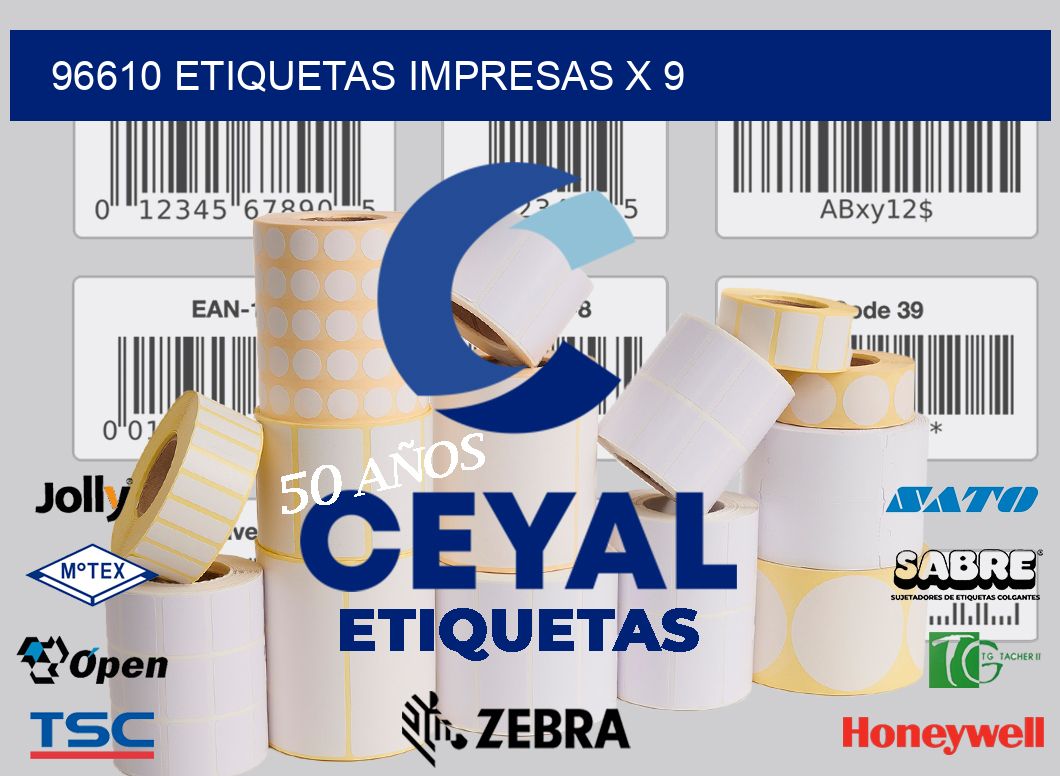 96610 Etiquetas impresas x 9