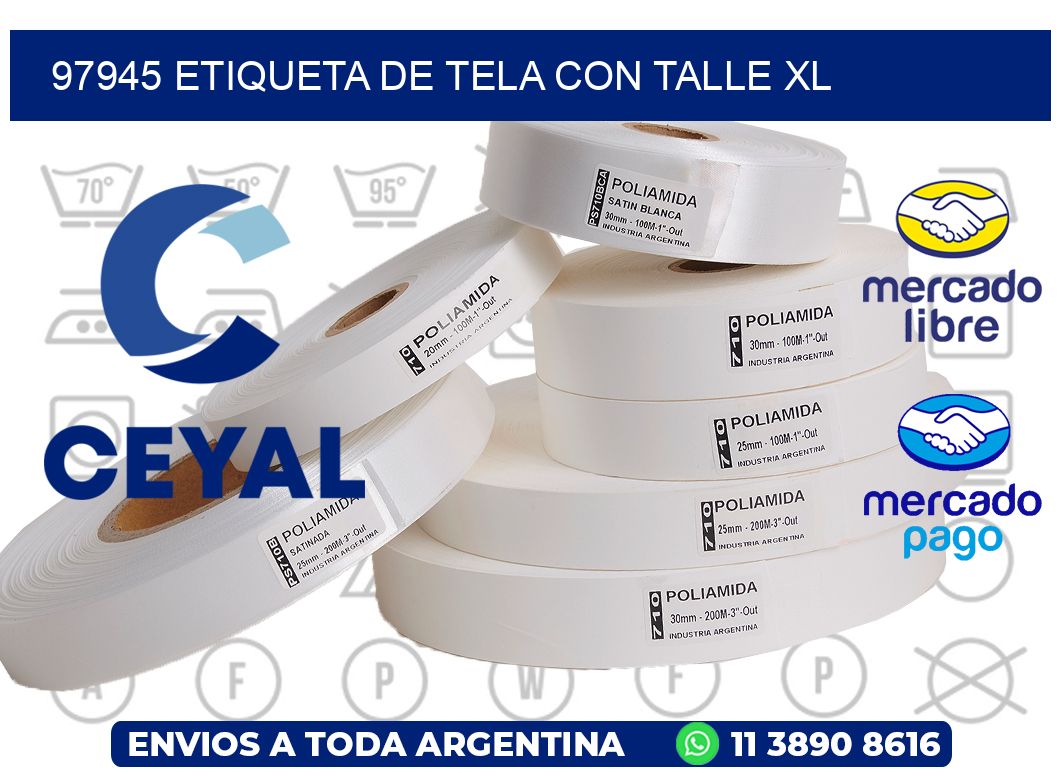 97945 ETIQUETA DE TELA CON TALLE XL