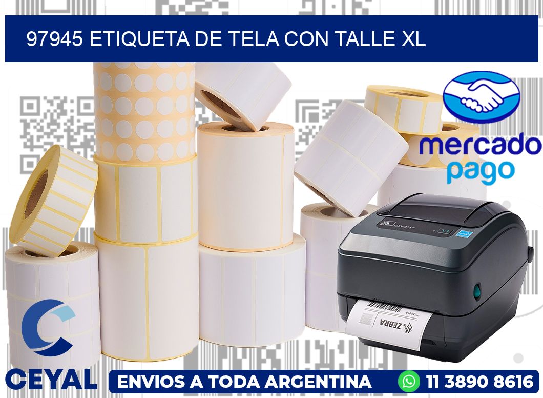 97945 ETIQUETA DE TELA CON TALLE XL