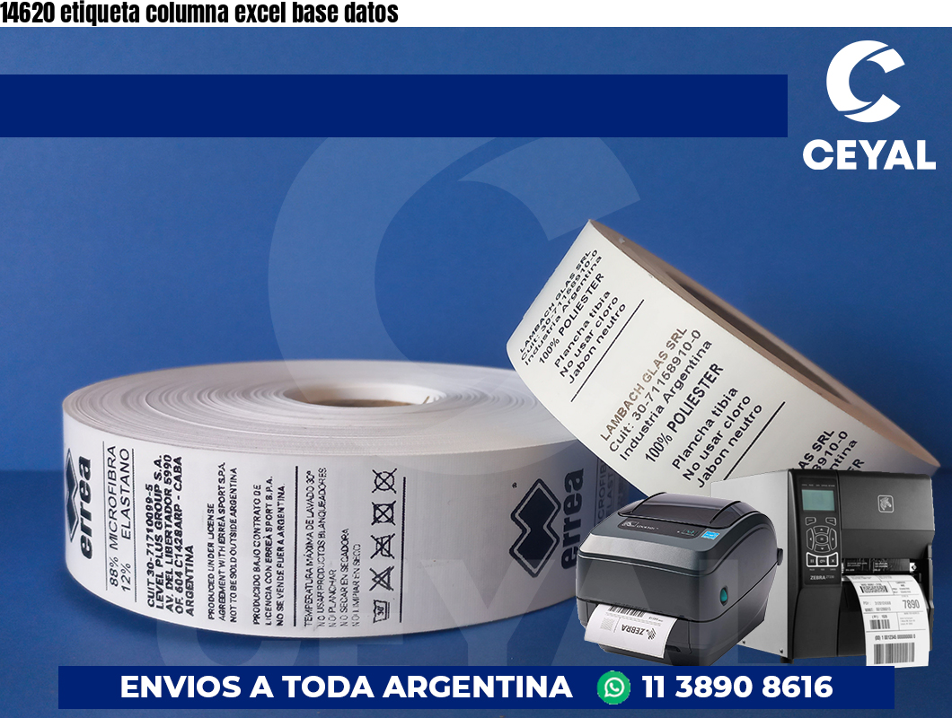 14620 etiqueta columna excel base datos