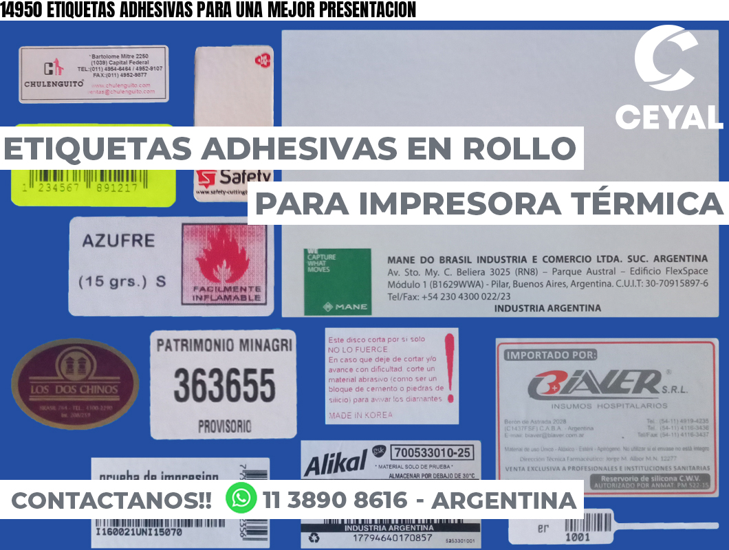 14950 ETIQUETAS ADHESIVAS PARA UNA MEJOR PRESENTACION