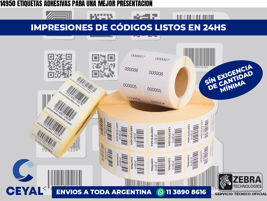 14950 ETIQUETAS ADHESIVAS PARA UNA MEJOR PRESENTACION