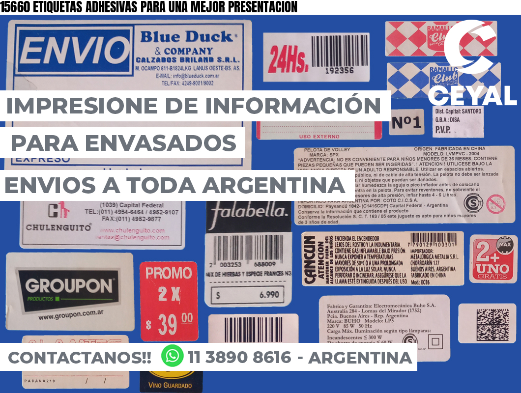 15660 ETIQUETAS ADHESIVAS PARA UNA MEJOR PRESENTACION
