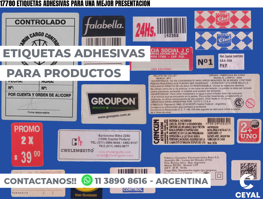 17780 ETIQUETAS ADHESIVAS PARA UNA MEJOR PRESENTACION