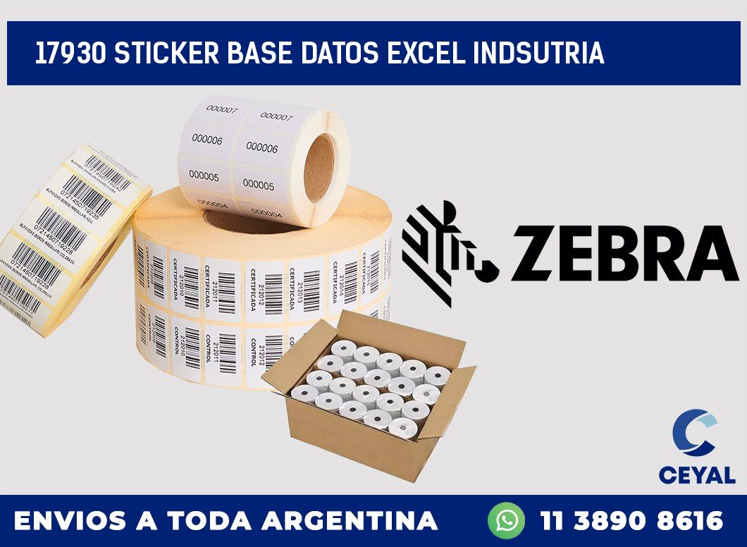 17930 sticker base datos excel indsutria