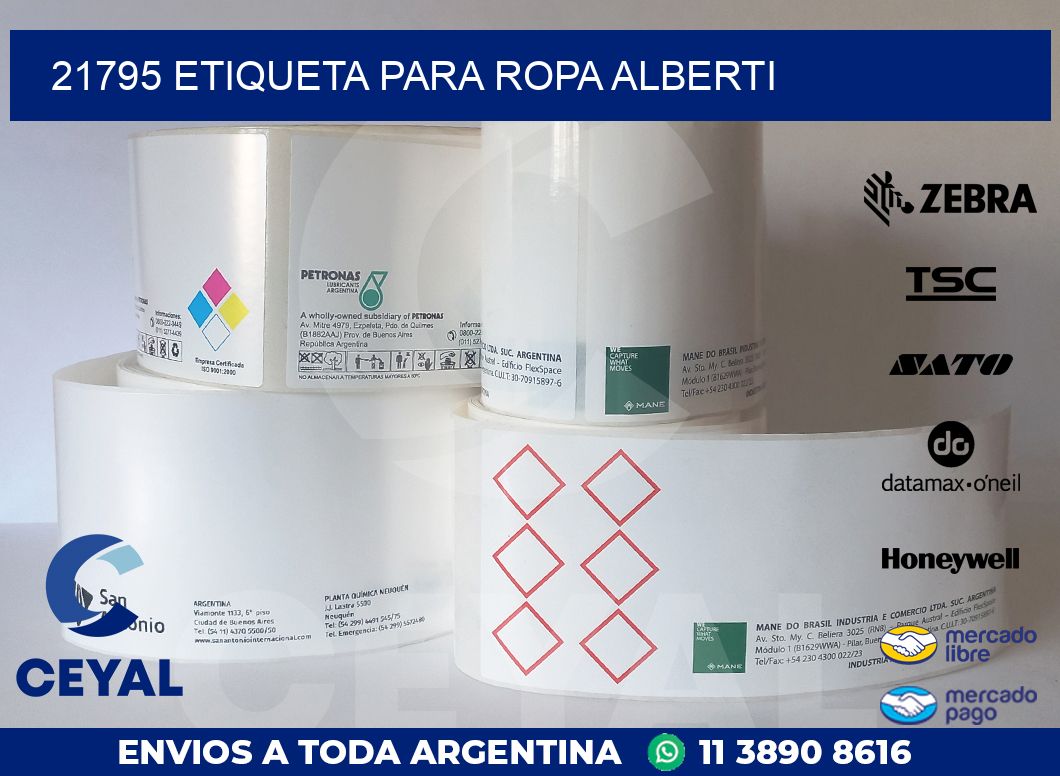 21795 ETIQUETA PARA ROPA ALBERTI