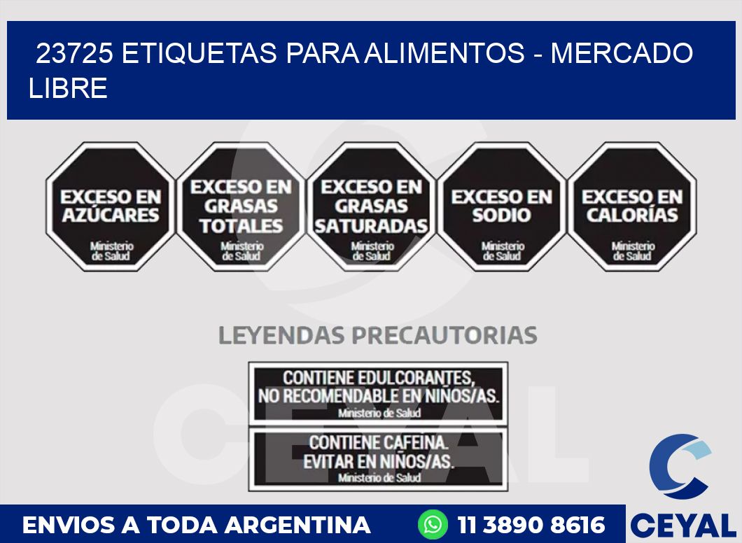 23725 ETIQUETAS PARA ALIMENTOS - MERCADO LIBRE