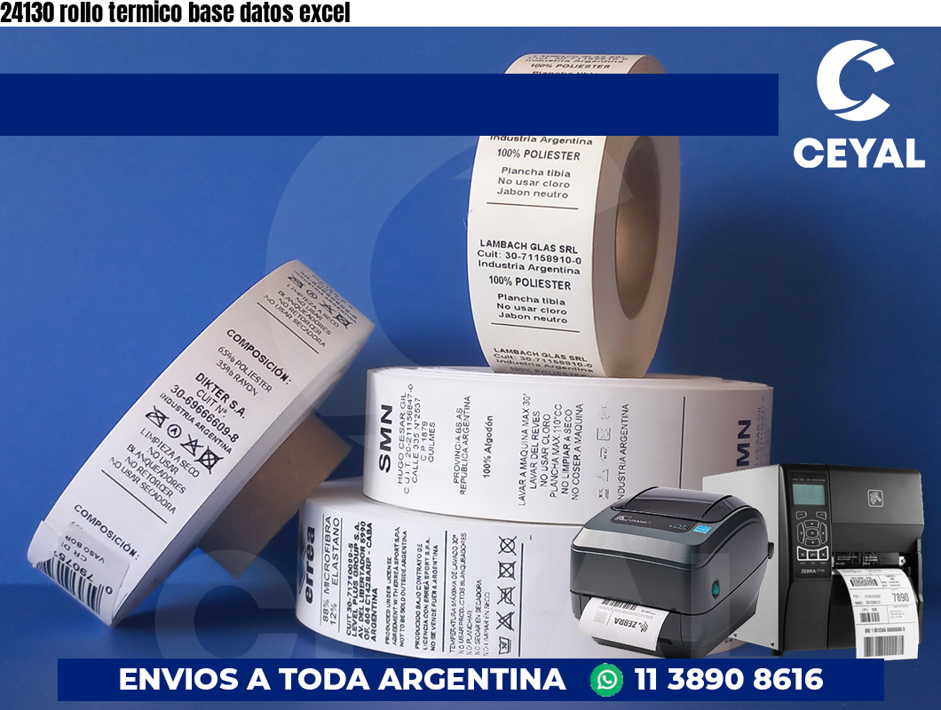 24130 rollo termico base datos excel