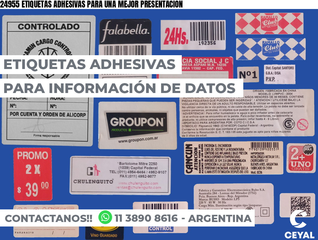 24955 ETIQUETAS ADHESIVAS PARA UNA MEJOR PRESENTACION