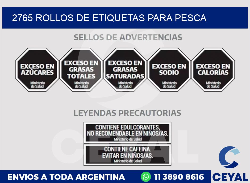2765 ROLLOS DE ETIQUETAS PARA PESCA