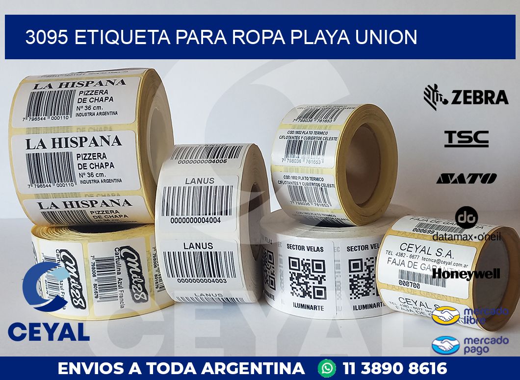 3095 ETIQUETA PARA ROPA PLAYA UNION