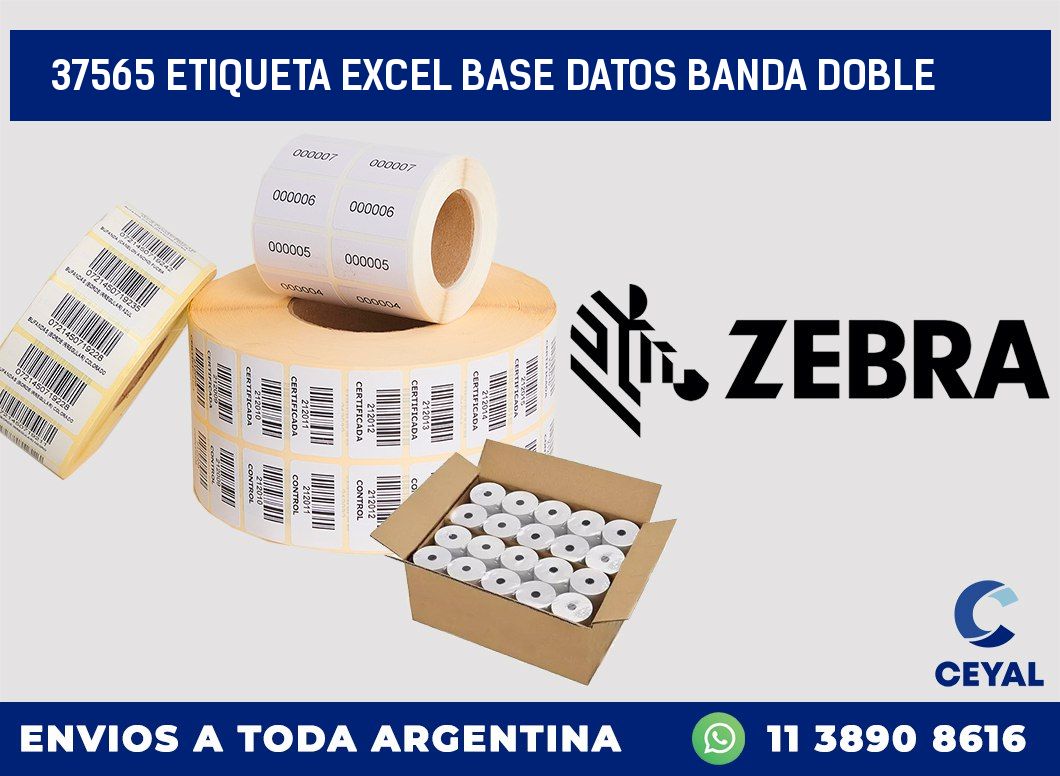 37565 etiqueta excel base datos banda doble