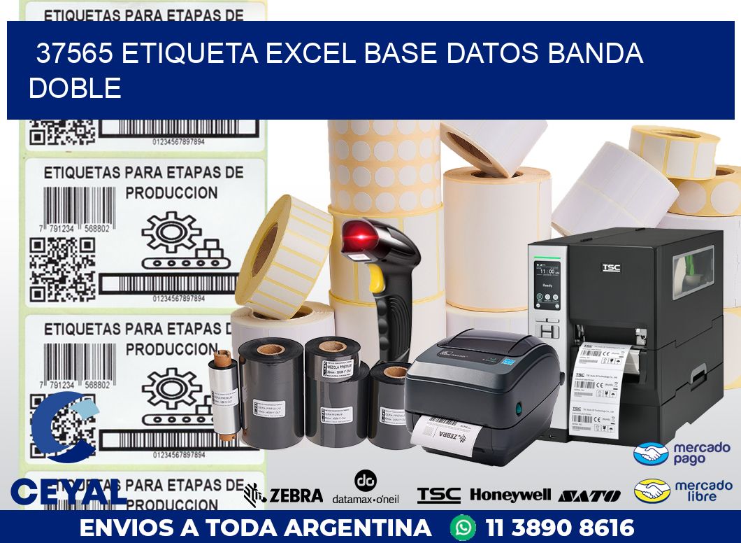 37565 etiqueta excel base datos banda doble