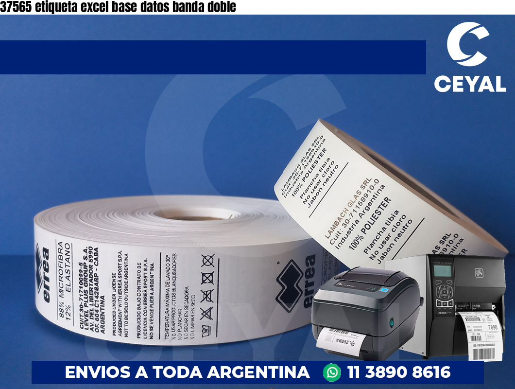 37565 etiqueta excel base datos banda doble