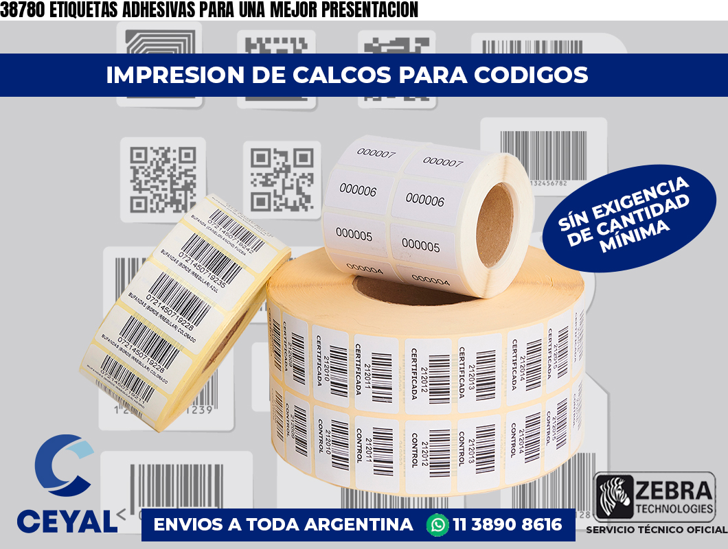 38780 ETIQUETAS ADHESIVAS PARA UNA MEJOR PRESENTACION