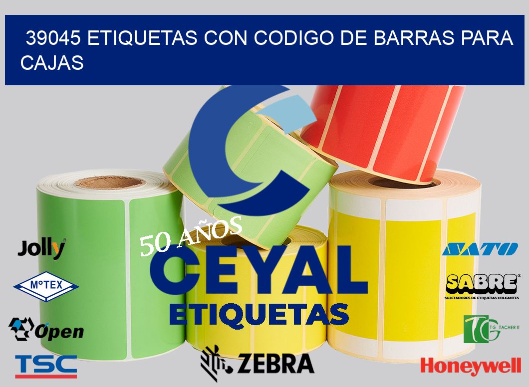 39045 ETIQUETAS CON CODIGO DE BARRAS PARA CAJAS