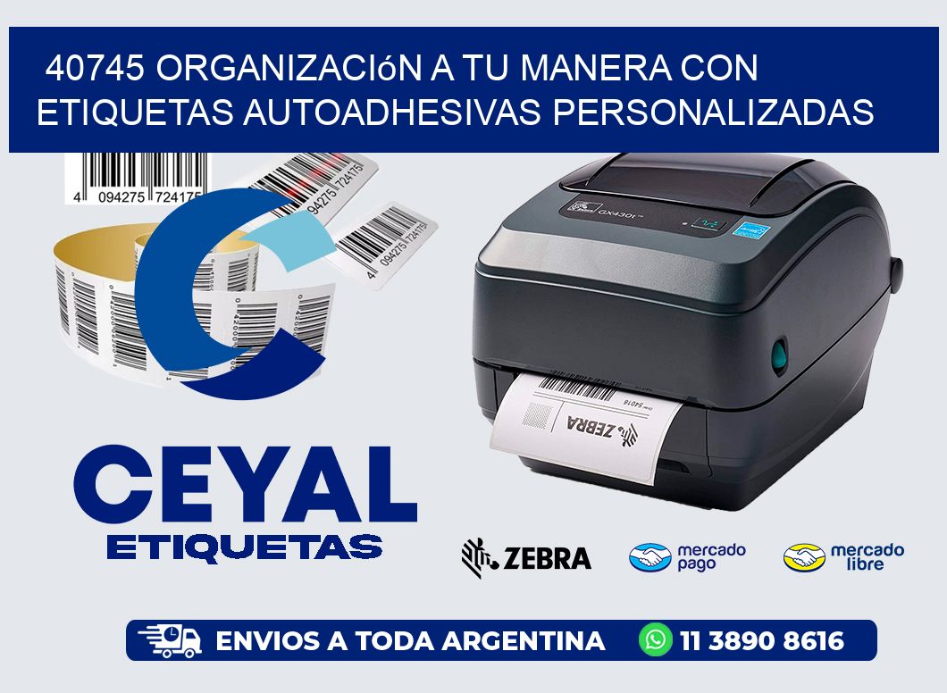 40745 Organización a Tu Manera con Etiquetas Autoadhesivas Personalizadas